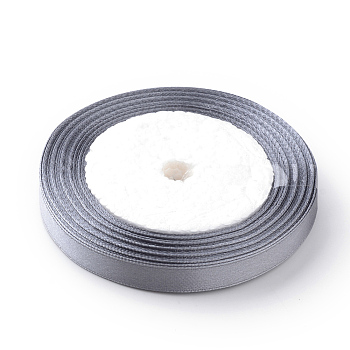 High Dense Single Face Satin Ribbon, Polyester Ribbons, Slate Gray, 1/4 inch(6~7mm), about 25yards/roll, 10rolls/group, about 250yards/group(228.6m/group)