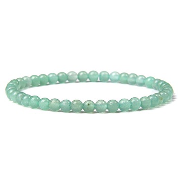 Natural Green Aventurine  Beads Stretch Bracelets, Round, 4mm