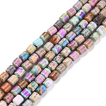 Natural Imperial Jasper Beads Strands, Column, 7~8x6mm, Hole: 1mm, about 49pcs/strand, 14.88''~15.08''(37.8~38.3cm)