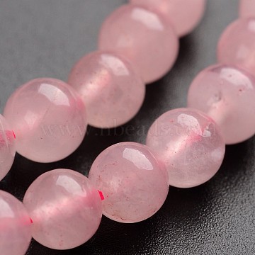 Round Natural Rose Quartz Gemstone Bead Strands, 6mm, hole: 1mm; about 65pcs/strand, 14.9 inches(G-J333-02-6mm)
