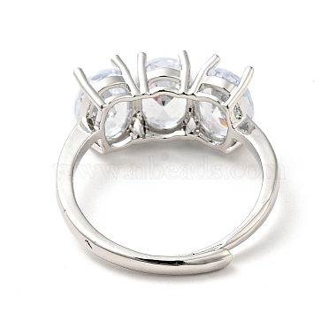 Clear Cubic Zirconia Oval Adjustable Ring(RJEW-I087-13P)-3