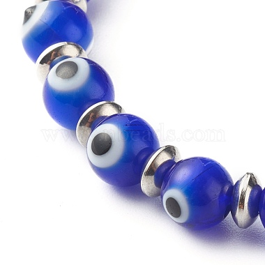 Handmade Evil Eye Lampwork Beaded Stretch Bracelets(BJEW-JB06466-01)-3