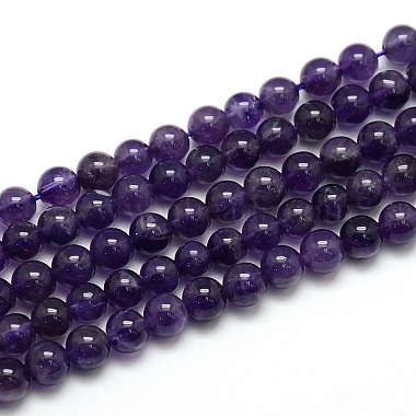 Natural Amethyst Round Bead Strands(X-G-L170-6mm-02)-1