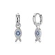 poisson 925 boucles d'oreilles dormeuses en argent sterling micro pavé de zircons cubiques pour femme(EJEW-Q384-03P)-1