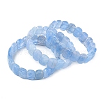 Dyed Natural Quartz Crystal Beads Stretch Bracelets for Women Men, Rectangle, 1/2 inch(1.4cm), Inner Diameter: 2-1/4 inch(5.8cm)(BJEW-I323-03)