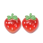 Fruit Theme Opaque Resin Imitation Food Cabochons, Red, Strawberry, 26x22x11.5mm(RE-CBA49A8-03A)