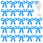 30Pcs Acrylic Wine Glass Charms, Goblet Marker, Bowknot, Deep Sky Blue, 49x53.5x3mm(DIY-HY0002-33A)