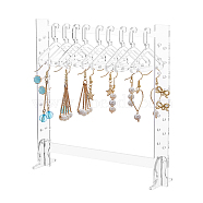 Transparent Acrylic Earring Hanging Display Stands, Clothes Hanger Shaped Earring Organizer Holder with 10Pcs Hangers, Clear, Finish Product: 15x4x15cm, 1 set/box(EDIS-FH0001-05)