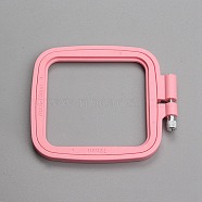 Rectangle Embroidery Hoops, Plastic Cross Stitch Hoop, for Embroidery and Cross Stitch, Hot Pink, 75x70mm(PW-WG34599-01)