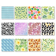 12Pcs 12 Styles PET Plastic Hollow Out Drawing Painting Stencils Templates, Square, Mixed Patterns, 18x18cm, 1pc/style(DIY-WH0286-049)