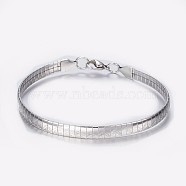 304 Stainless Steel Chain Bracelets, with Lobster Claw Clasps, V Shape Pattern, Stainless Steel Color, 8-1/4 inch(210mm), 6x1.5mm(BJEW-I238-07P)