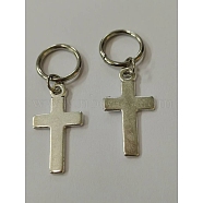 Alloy Pendants, with Iron Finding, Cross, Antique Silver, 37mm(PALLOY-PH01382-04)