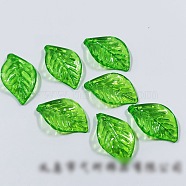 Plastic Pendants, Leaf, Green, 18x10mm, Hole: 2mm(KY-TAC0005-06A)
