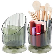 Transparent Plastic Makeup Brush Storage Organizer, for Office Supplies, Makeup Brush Holder Organizer, Dark Green, 11.5x11.5x15.8cm(AJEW-WH0332-33A)