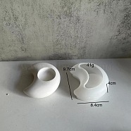 Candle Holder Silicone Molds, For Candle Making, Moon, 9.5x7.4x4cm, Hole: 40mm(SIL-B050-02B)