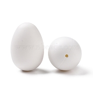 Plastic Simulated Eggs, for DIY Kids Painting Easter Egg Craft, White, 59x40.5mm, Hole: 3.5mm, 50pcs/bag(DIY-I105-01A)