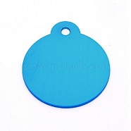 Aluminum Blank Pendants, Flat Round, Dark Turquoise, 36x31.5x1mm, Hole: 3mm, 10pcs/bag(ALUM-WH0164-88C)