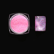 Nail Art Luminous Powder, Shining Nail Art Decoration Accessories, Pink, 0.1~0.5x0.1~0.5mm, about 0.7g/box(MRMJ-R090-29-01)