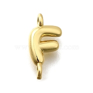 Brass Connector Charms, Lead Free & Cadmium Free, Long-Lasting Plated, Rack Plating, Real 18K Gold Plated, Letter F, 12.5x6.5x2.5mm, Hole: 1.2mm(KK-P295-01G-F)