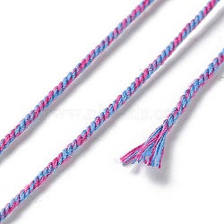 Polyester Twisted Cord, Round, for DIY Jewelry Making, Cornflower Blue, 1.2mm, about 38.28 Yards(35m)/Roll(OCOR-G015-01B-42)