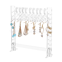 Transparent Acrylic Earring Hanging Display Stands, Clothes Hanger Shaped Earring Organizer Holder with 10Pcs Hangers, Clear, Finish Product: 15x4x15cm, 1 set/box(EDIS-FH0001-05)