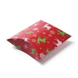 Christmas Gift Card Pillow Boxes, for Holiday Gift Giving, Candy Boxes, Xmas Craft Party Favors, Red, 16.5x13x4.2cm(CON-E024-01C)