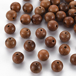 Natural Wood Beads, Lead Free, Round, Saddle Brown, 8mm, Hole: 1.5mm(X-WOOD-S659-07-LF)