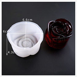 Silicone Molds, Resin Casting Molds, For UV Resin, Epoxy Resin Jewelry Making, Flower, White, 60x66x43mm(X-DIY-I011-26)