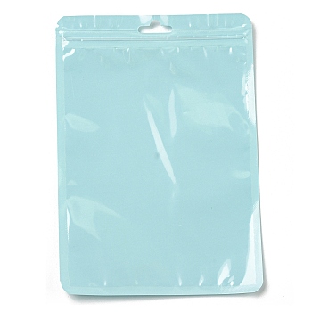 Rectangle Plastic Yin-Yang Zip Lock Bags, Resealable Packaging Bags, Self Seal Bag, Pale Turquoise, 20x14x0.02cm, Unilateral Thickness: 2.5 Mil(0.065mm)