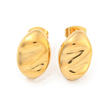 Oval 304 Stainless Steel Ear Studs, Stud Earrings for Women, Golden, 15x10mm