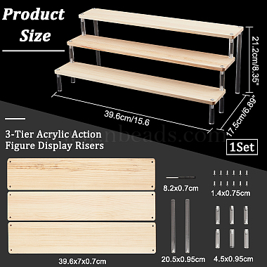 3 段アクリル アクション フィギュア ディスプレイ ライザー(ODIS-WH0027-057A)-3