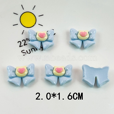 Sky Blue Bowknot Resin Cabochons