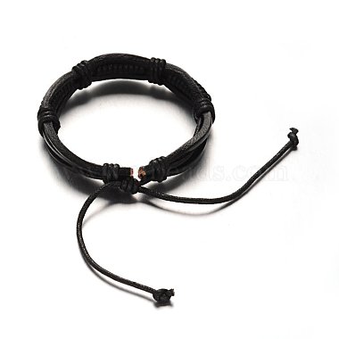 Bracelets réglables de cordon en cuir(X-BJEW-M169-12A)-2