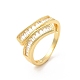 Clear Cubic Zirconia Rectangle Open Cuff Ring(RJEW-I092-02G)-1