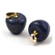 Dyed Natural Lapis Lazuli Teacher Apple Charms(G-Z022-02H-G)-2