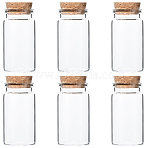 Glass Jar Glass Bottles Bead Containers, with Cork Stopper, Wishing Bottle, Column, Clear, 3.7x7cm, Inner Diameter: 3cm, Capacity: 50ml(1.69fl. oz), 6pcs/set(AJEW-SP0003-91A)