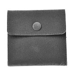 Square Velvet Jewelry Bags, with Snap Fastener, Gray, 10x10x1cm(TP-BBC0001-01A-01)