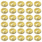 150Pcs 3 Styles Iron Rhinestone Spacer Beads, Grade B, Rondelle, Waves Edge, Golden, 6~10x3~4mm, Hole: 1.5~2mm, 50pcs/style(RB-YW0001-13G)