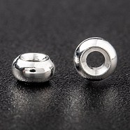 Brass Spacer Beads, Long-Lasting Plated, Flat Round, 925 Sterling Silver Plated, 3.5x2mm, Hole: 1mm(KK-H759-10D-S)