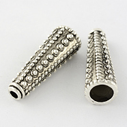 Zinc Alloy Bead Caps, Tibetan Style, Apetalous, Cone, Lead Free, Antique Silver, 30x11.5mm, Hole: 2mm(X-TIBE-Q052-29AS-LF)