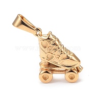 304 Stainless Steel Pendants, Roller Skate, Golden, 19x14.5x6.5mm, Hole: 7.5x3.5mm(STAS-H110-07G)