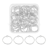 50Pcs Alloy Open Back Bezel Pendants, For DIY UV Resin, Epoxy Resin, Pressed Flower Jewelry, Ring, Platinum, 21.5x22.5x1.5mm, Hole: 3x1.5mm(FIND-UN0003-26P)