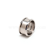 3Pcs 316 Stainless Steel Grooved Finger Ring Settings, Ring Core Blank, for Inlay Ring Jewelry Making, Stainless Steel Color, 11x24mm, US Size 10 1/4(19.9mm)(FIND-WH0105-09C-P)