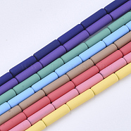 Spray Painted Non-magnetic Synthetic Hematite Beads Strands, Column, Mixed Color, 13x4mm, Hole: 0.7mm, about 31pcs/strand, 16.14 inch(41cm)(G-T124-15)