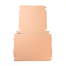 Kraft Paper Folding Box, Square, Cardboard box, Mailing Boxes, BurlyWood, 52x36.5x0.2cm, Finished Product: 23x23x4cm(CON-F007-A04)