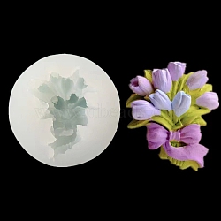 Flower Food Grade DIY Display Decoration Silicone Molds, Resin Casting Molds, For UV Resin, Epoxy Resin Jewelry Making, White, 56mm(PW-WG77224-04)