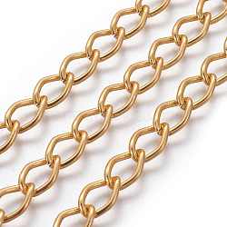Rhombus Aluminium Twisted Chains Curb Chains, Unwelded, Oxidated in Golden, Link:9x14mm(X-CHR001Y-29)