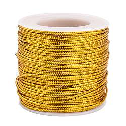 Jewelry Braided Thread Metallic Cords, Goldenrod, 2mm, about 54.68 yards(50m)/roll(MCOR-S002-2.0mm-01)