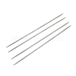 Tarnish Resistant Stainless Steel Double Pointed Knitting Needles(DPNS), Stainless Steel Color, 240x3.0mm, about 4pcs/bag(TOOL-R044-240x3.0mm)