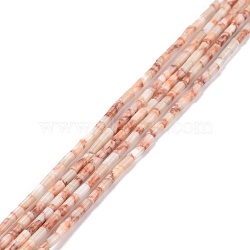 Natural Red Netstone Beads Strands, Undyed, Column, 3.8~4.3x2.4mm, Hole: 0.9mm, about 87pcs/strand, 14.88~15.12 inch(37.8~38.4cm)(G-M389-07)